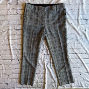 Ann Taylor Trousers Women's Office Work Plaid Size 6 Black & White Career Pants